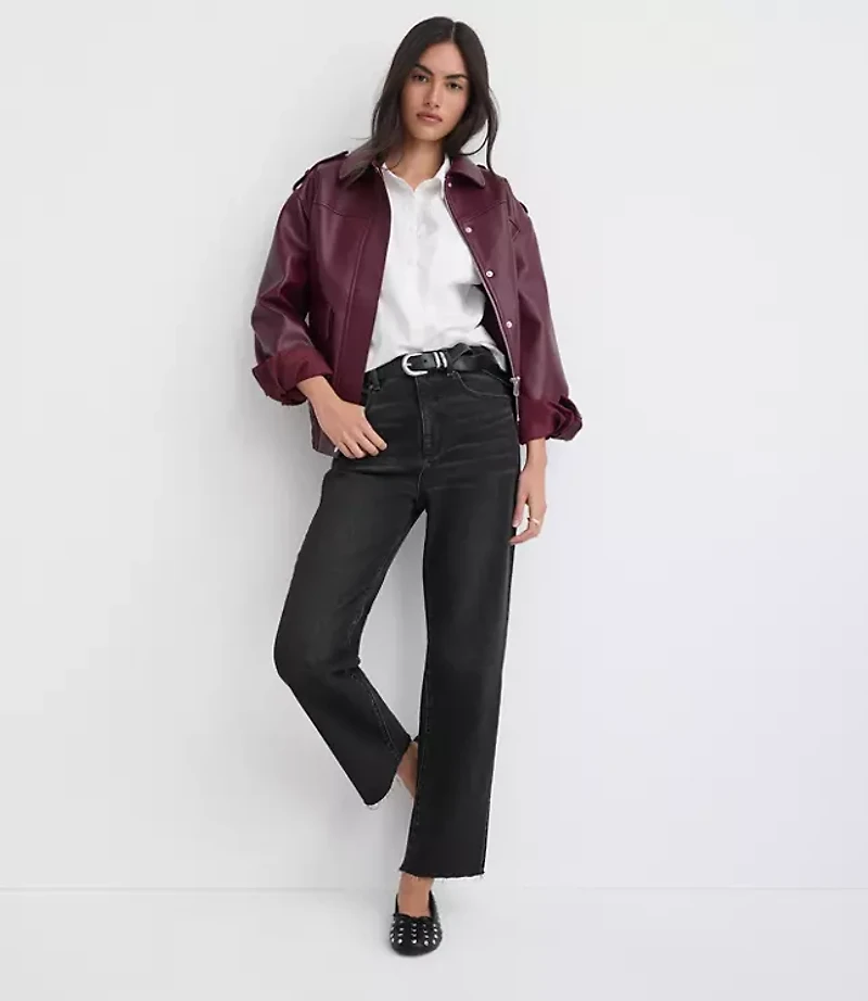 Fresh Cut High Rise Straight Jeans Washed Black