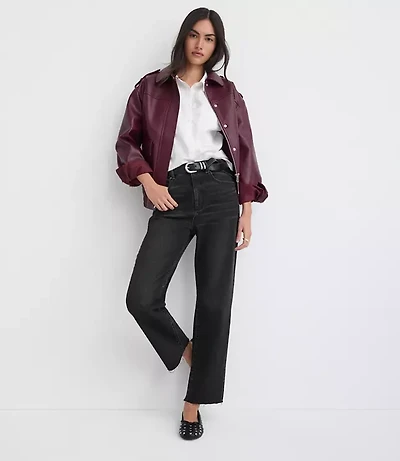 Fresh Cut High Rise Straight Jeans Washed Black