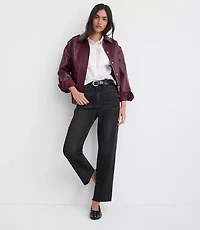 Fresh Cut High Rise Straight Jeans Washed Black