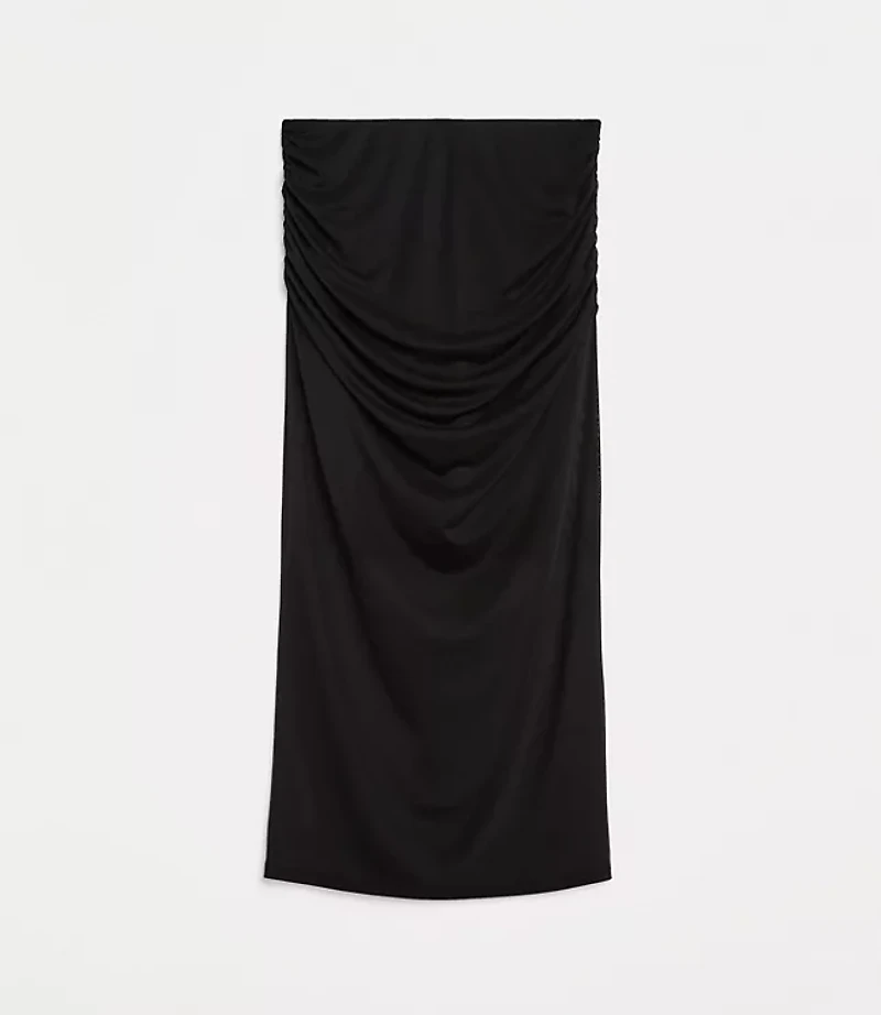 LOFT Versa Mesh Ruched Midi Skirt