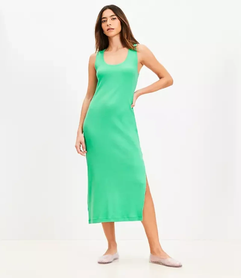 Petite Perfect Ribbed Tank Midi Dress