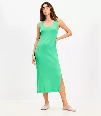 Petite Perfect Ribbed Tank Midi Dress