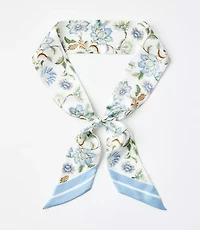 Floral Silk Skinny Scarf