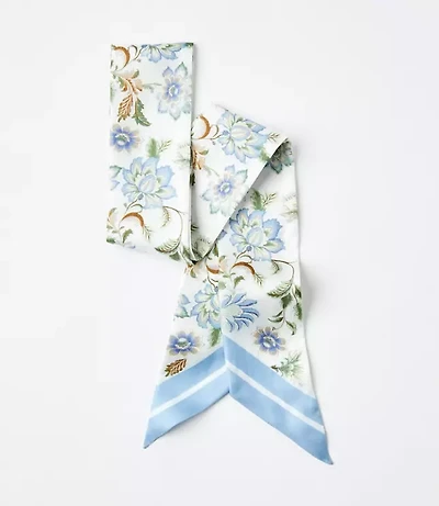 Floral Silk Skinny Scarf