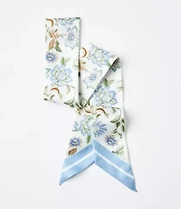 Floral Silk Skinny Scarf