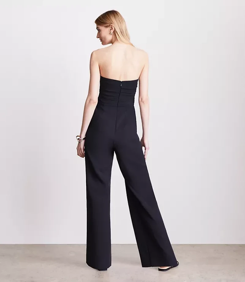 LOFT Versa Crepe Drape Strapless Jumpsuit