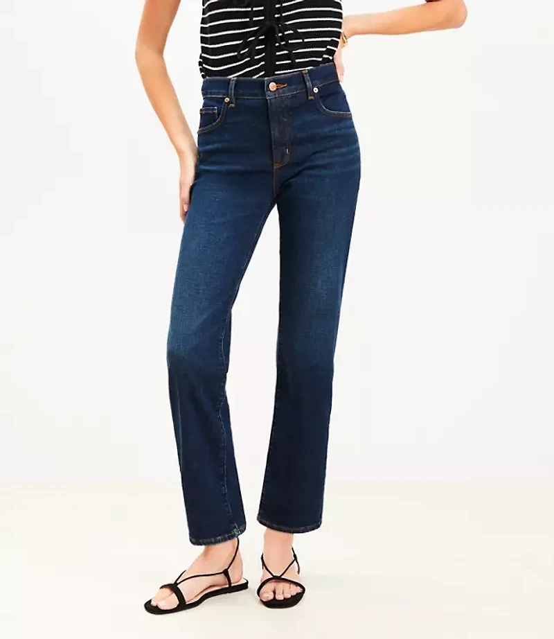 Petite Mid Rise Slim Jeans in Rich Dark Indigo Wash
