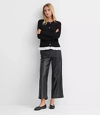 Poplin Ruffle Sweater Jacket