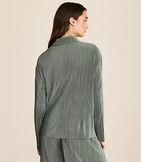 Lou & Grey Pleated Button Down Top