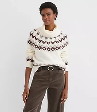 Fair Isle Cowl Neck Sweater