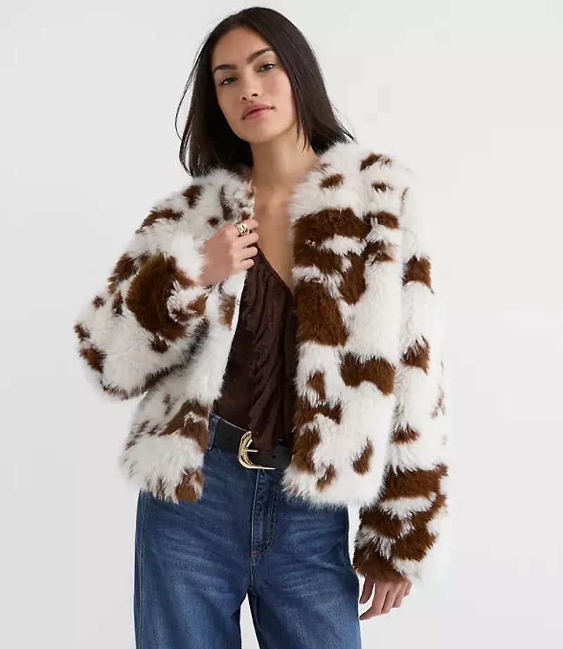 Spotted Faux Shearling Jacket