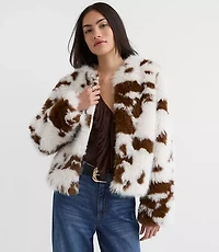 Spotted Faux Shearling Jacket