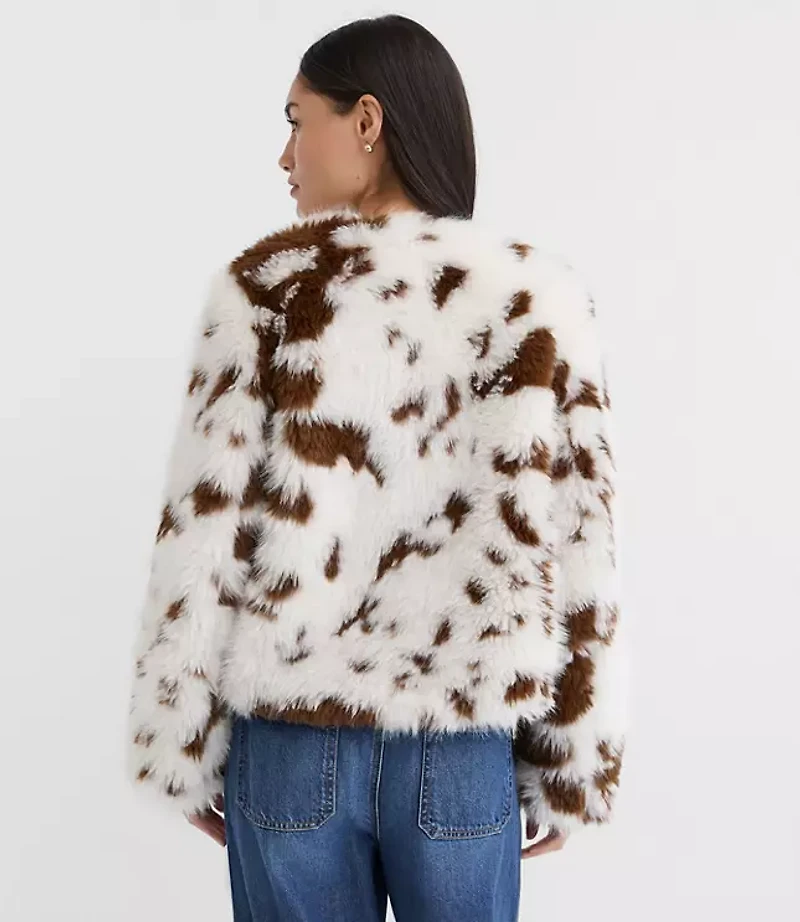 Spotted Faux Shearling Jacket