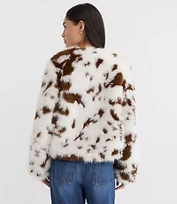 Spotted Faux Shearling Jacket
