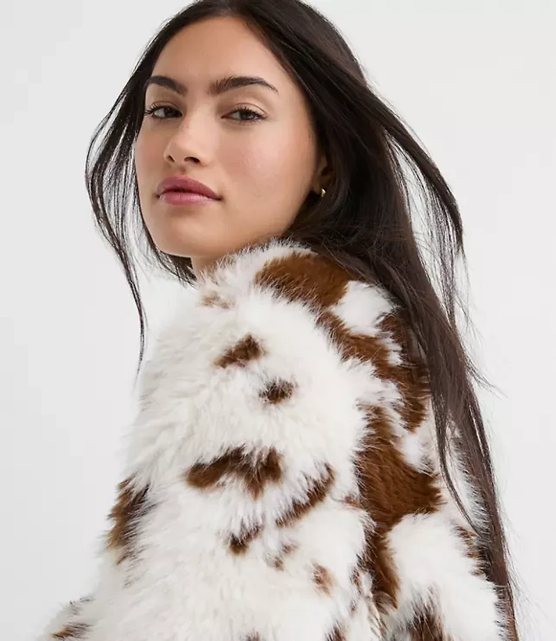 Spotted Faux Shearling Jacket