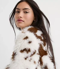 Spotted Faux Shearling Jacket
