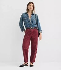 Petite Barrel Corduroy Pants