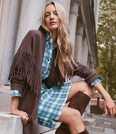Fringe Belted Cardigan