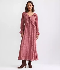 Petite Floral Ruffle Maxi Dress