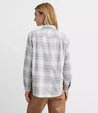 Petite Plaid Flannel Everyday Relaxed Pocket Shirt