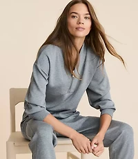 Petite Lou & Grey Heathered Scubasoft Half Zip Top