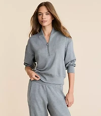 Petite Lou & Grey Heathered Scubasoft Half Zip Top