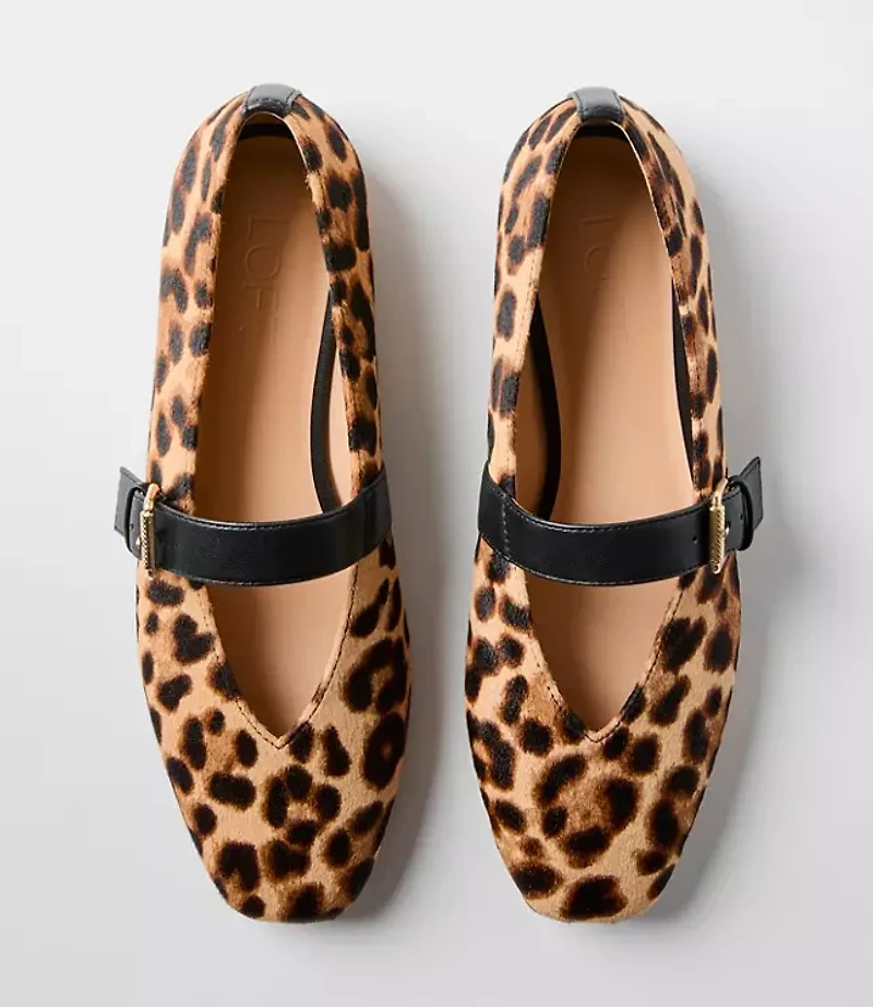 Leopard Print Mary Jane Flats