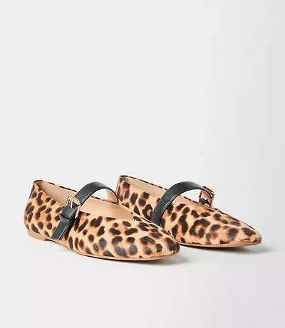 Leopard Print Mary Jane Flats