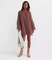 Petite Floral Ruffle Mini Dress