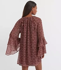 Petite Floral Ruffle Mini Dress