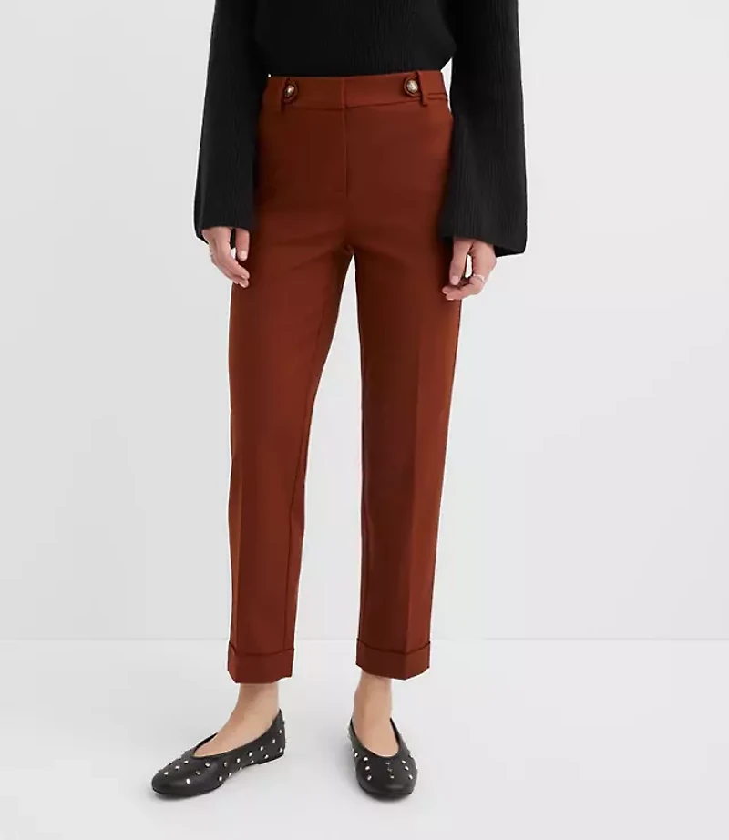 Cuffed Riviera Slim Pants Doubleweave