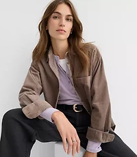 Petite Corduroy Everyday Oversized Pocket Shirt