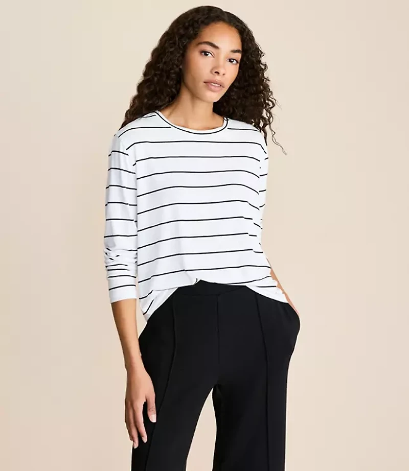 Petite Lou & Grey Striped Essential Modal Long Sleeve Tee