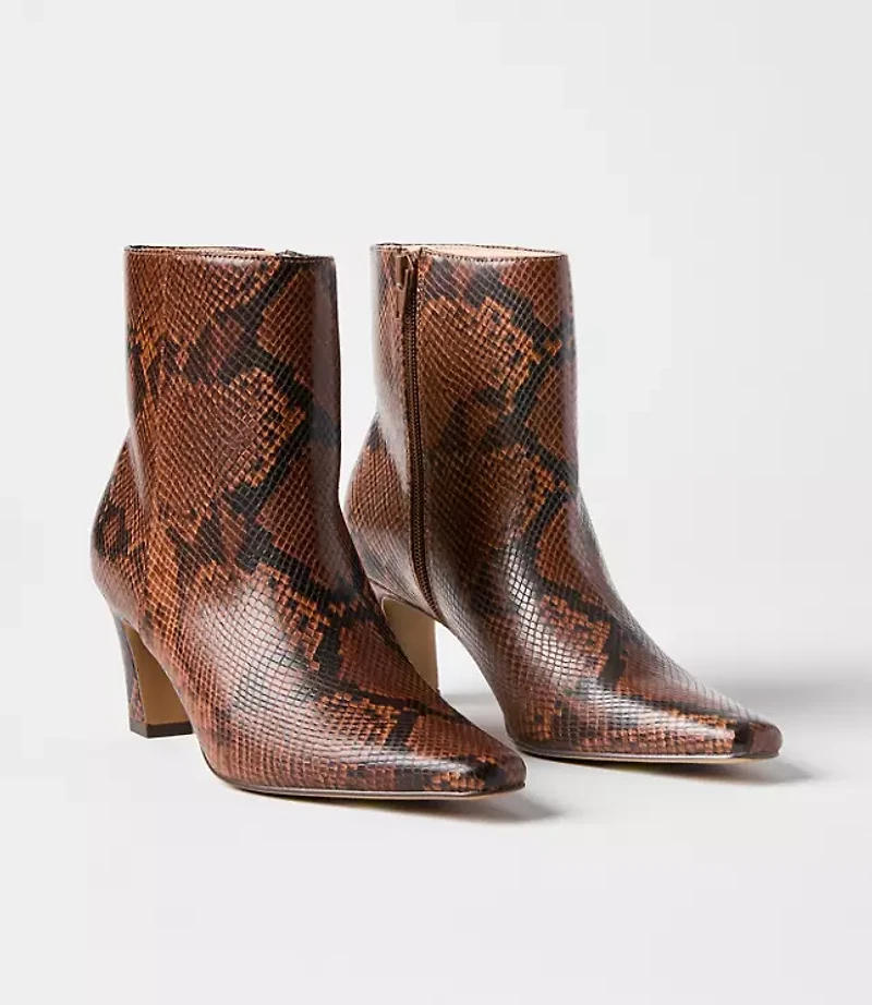 Snake Print Booties