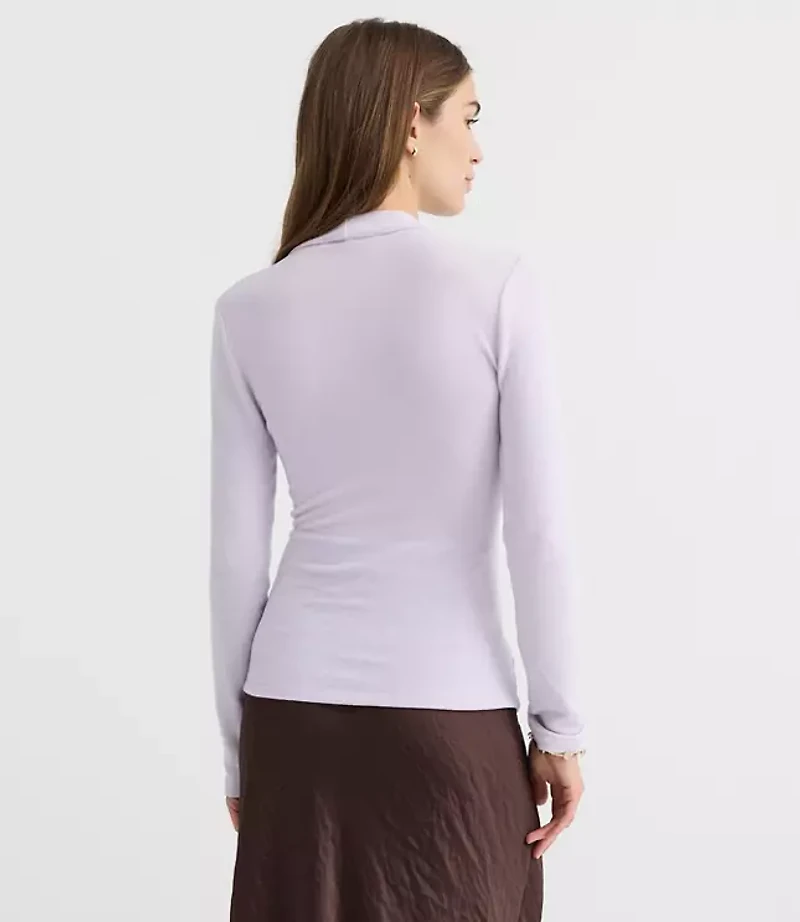 Petite Button Side Ruched Top