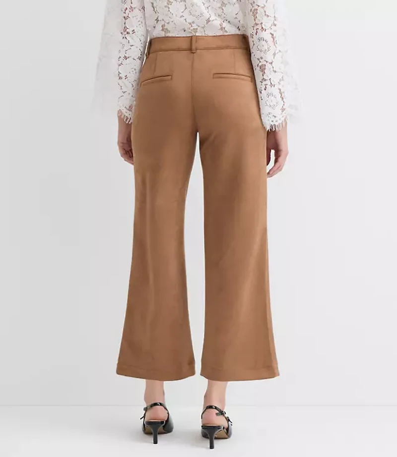 Curvy Palmer Wide Leg Pants Faux Suede