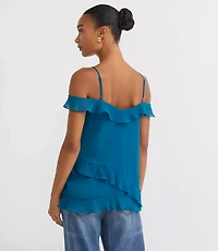 Petite Ruffle Off The Shoulder Cami