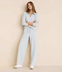 Petite Lou & Grey Heathered Upstate Waffle Wide Leg Pants