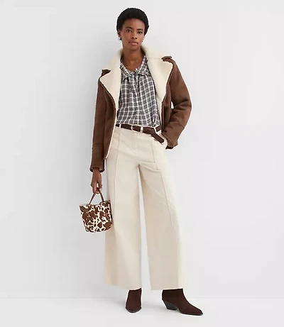 Pintucked Wide Leg Pants