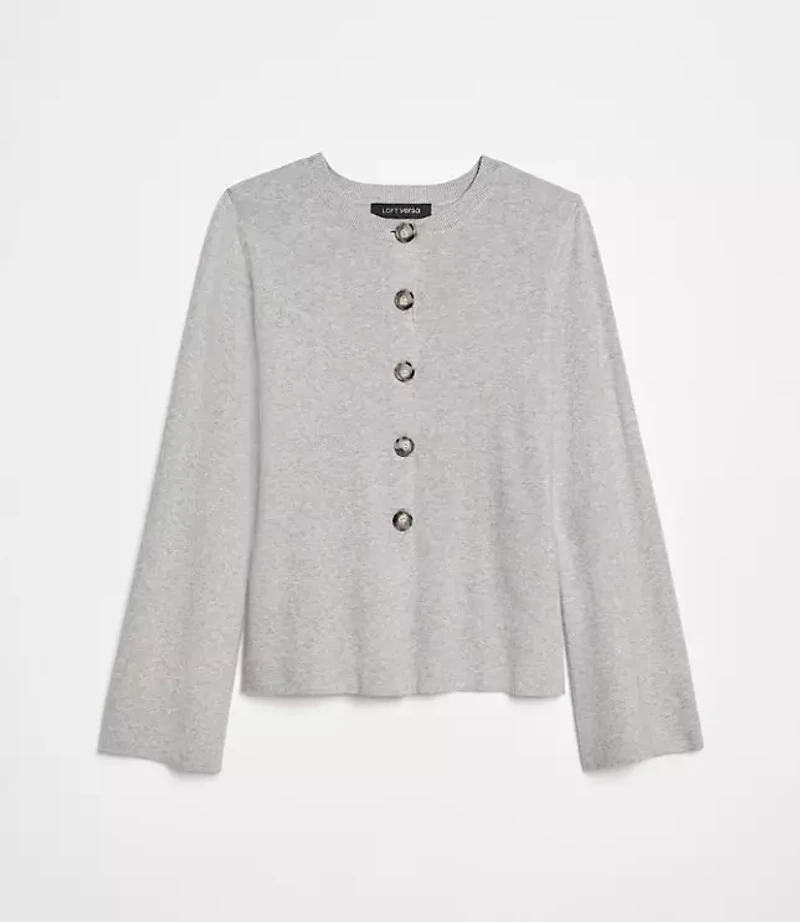 LOFT Versa Heathered Front Split Cardigan