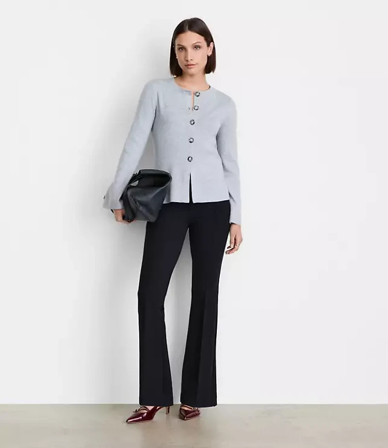LOFT Versa Heathered Front Split Cardigan