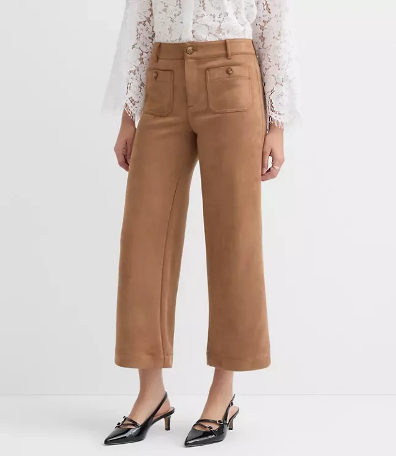 Tall Palmer Wide Leg Pants Faux Suede