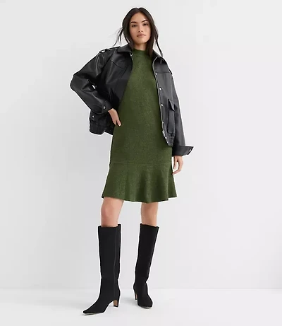 Petite Jacquard Mini Flounce Dress