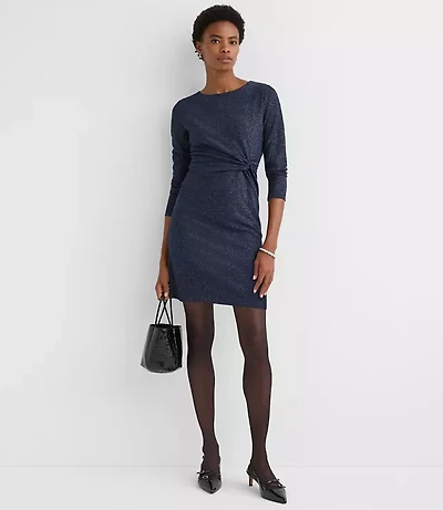 Shimmer Twist Midi Dress