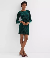 Mosaic Velvet Ruched Mini Dress