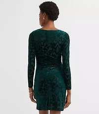 Mosaic Velvet Ruched Mini Dress