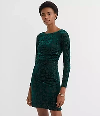 Mosaic Velvet Ruched Mini Dress