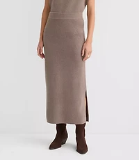 Petite Ribbed Midi Sweater Skirt