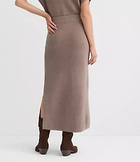 Petite Ribbed Midi Sweater Skirt