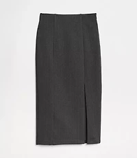Petite LOFT Versa Ponte Column Skirt Pinstripe